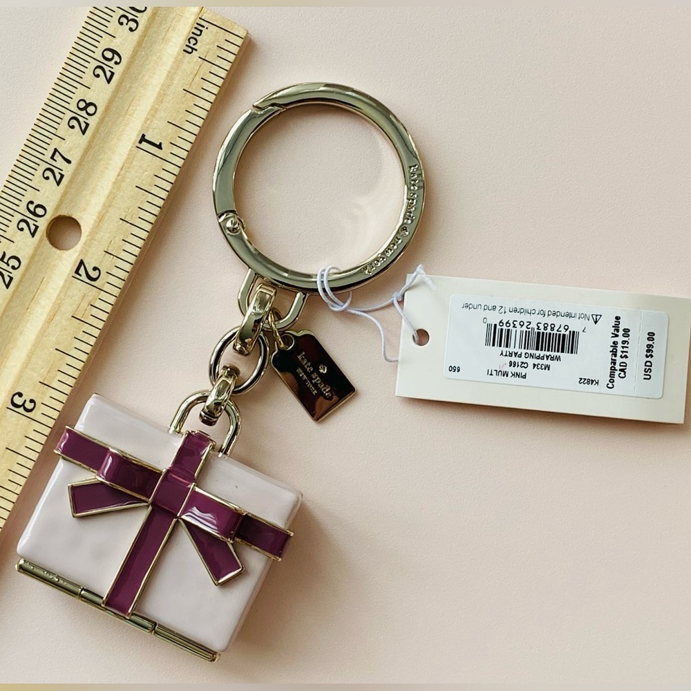 Kate Spade Gift Box Mirror Bag Charm / Keychain - Picture 6 of 11